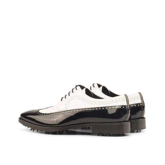 mina-long-blucher-golf-shoes-men-black-white-707 - GOLF LEAGUE