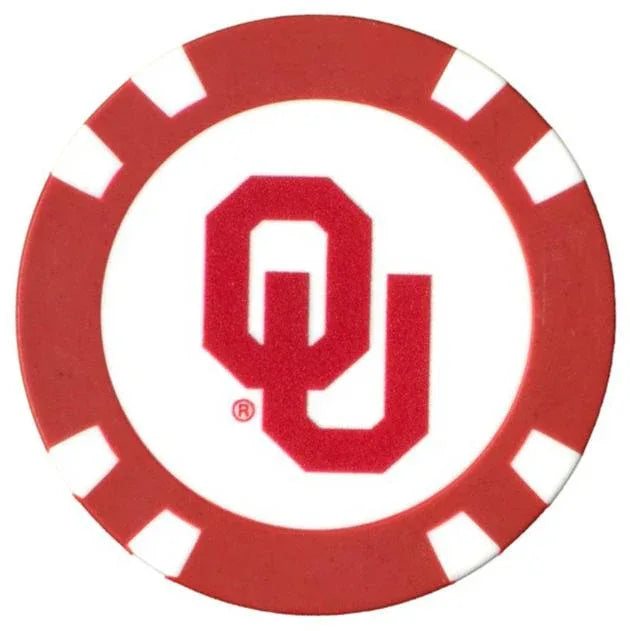 Officially Licensed Oklahoma Sooners Poker Chip Ball Marker - GOLF LEAGUE