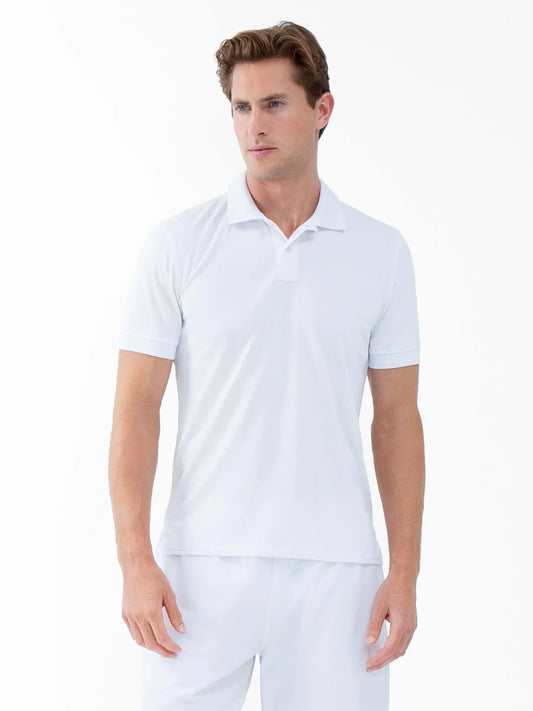 Performance Men's Classic Tennis Rib Collar Polo - White - GOLF LEAGUE