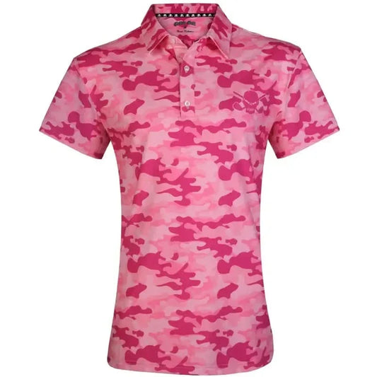 Ladies Camo Cool-Stretch Golf Shirt (Pink)