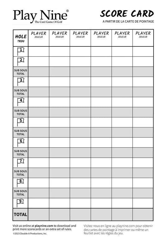 play-nine-score-card-sheet-pad-3-pack-548279 - GOLF LEAGUE