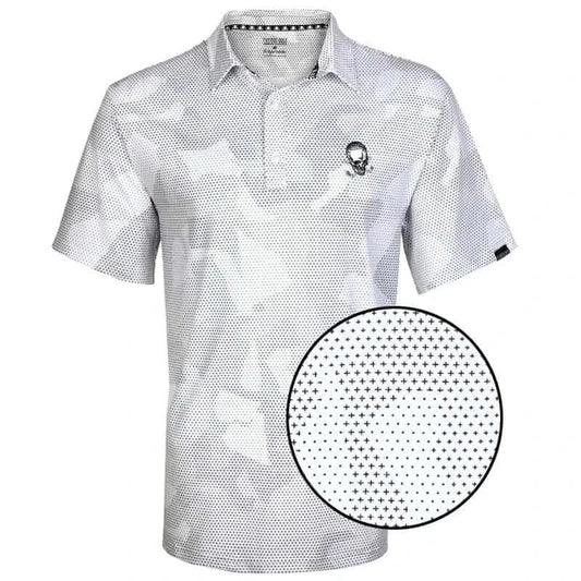 Rogue Men's Golf Polo Shirt – White Camo Print, Performance