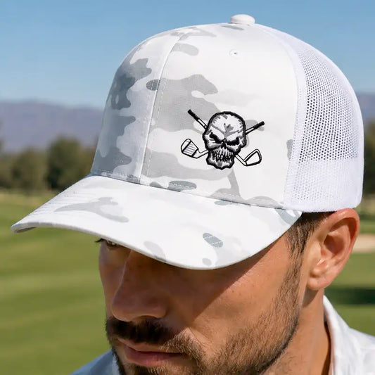 Camo Trucker Golf Hat (White) by Tattoo
