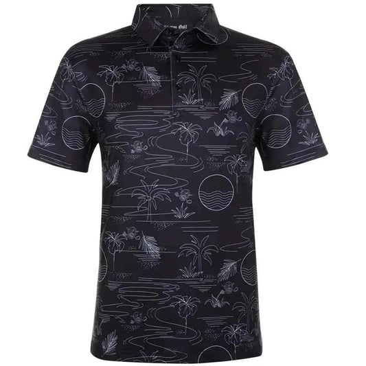 Summertime Cool-Stretch Men's Golf Shirt (Black)