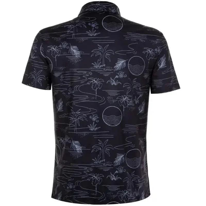 Summertime Cool-Stretch Men's Golf Shirt (Black)