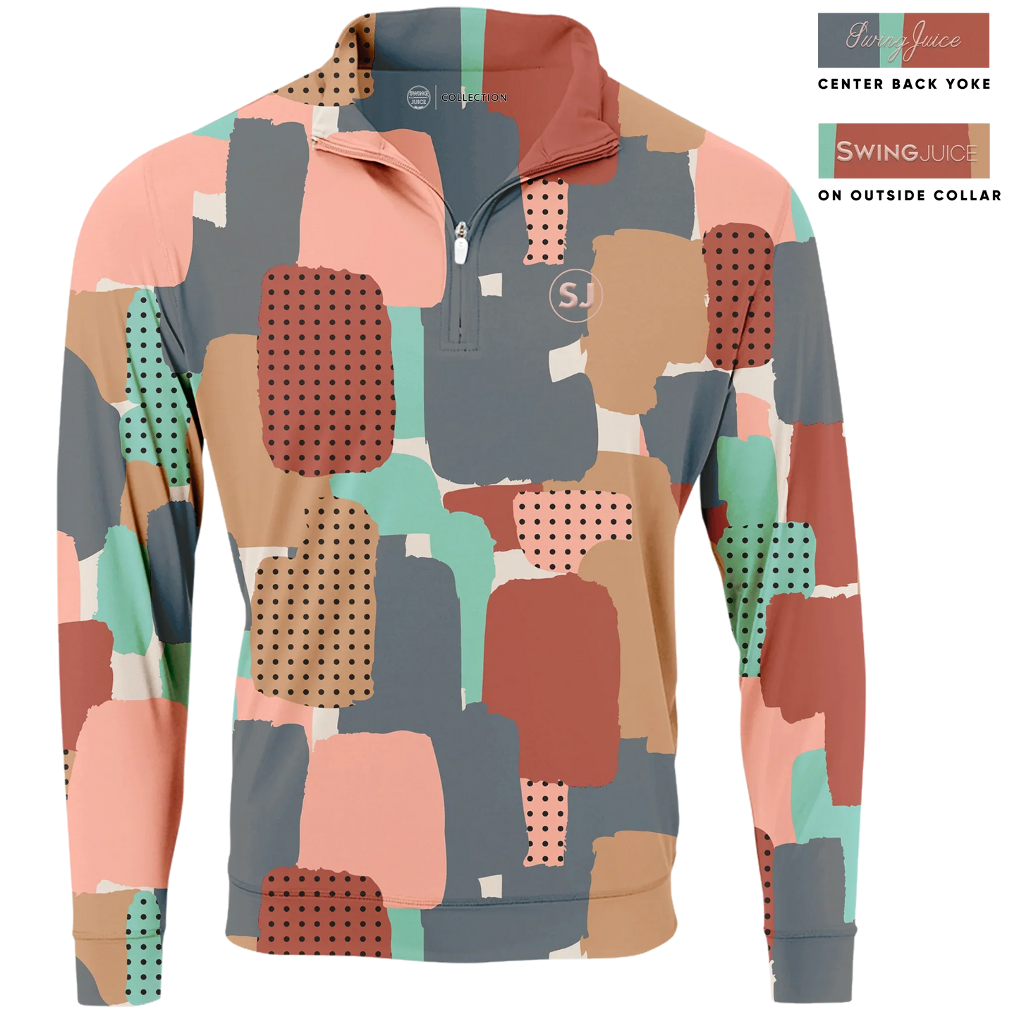Golf Abstract Camo Men's Quarter Zip - Final Sale - GOLF LEAGUE