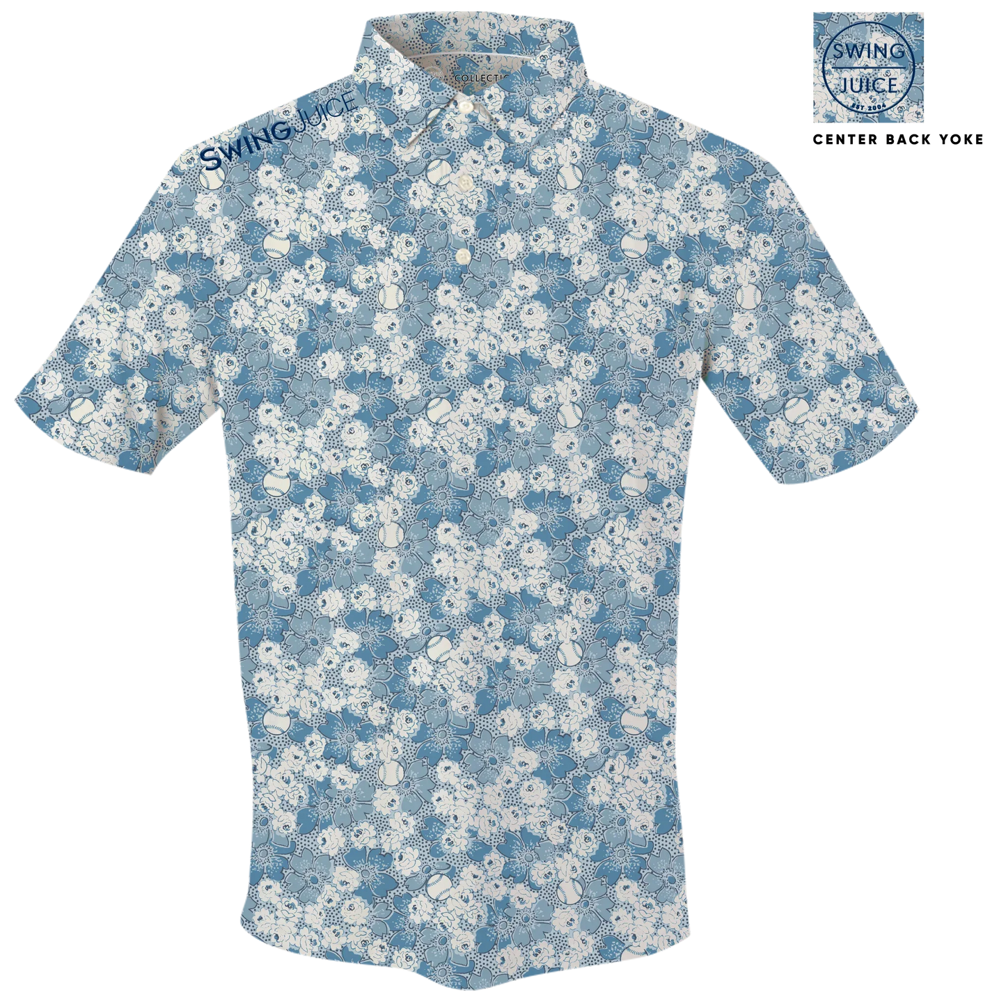 Golf Ballpark Floral Men's Polo - GOLF LEAGUE