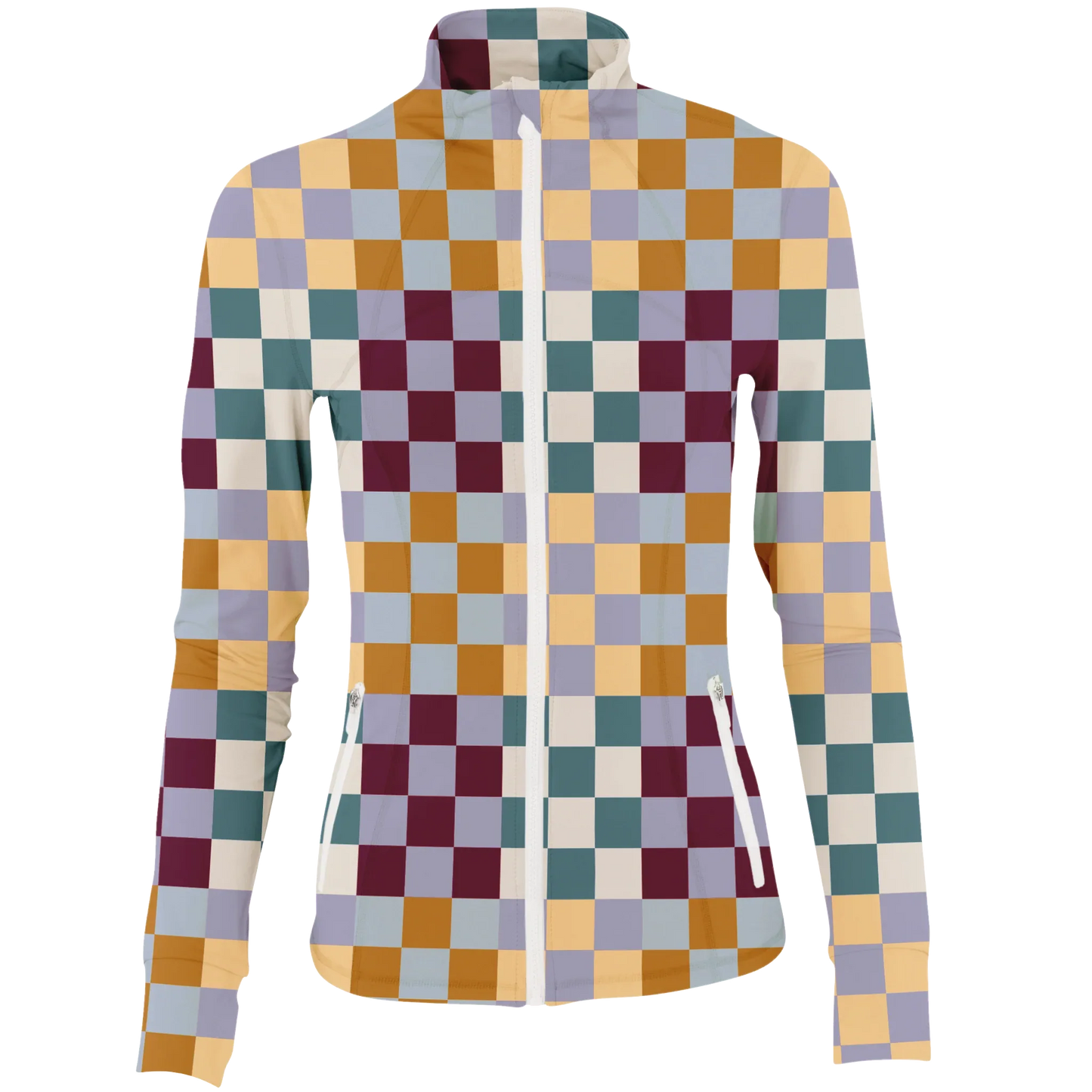 Golf Multi Checker Women's Full Zip - Final Sale - GOLF LEAGUE