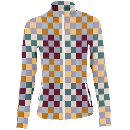 Golf Multi Checker Women's Full Zip - Final Sale - GOLF LEAGUE