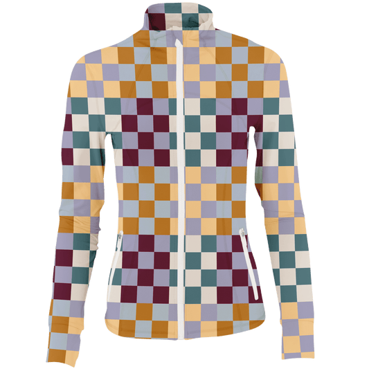 Golf Multi Checker Women's Full Zip - Final Sale