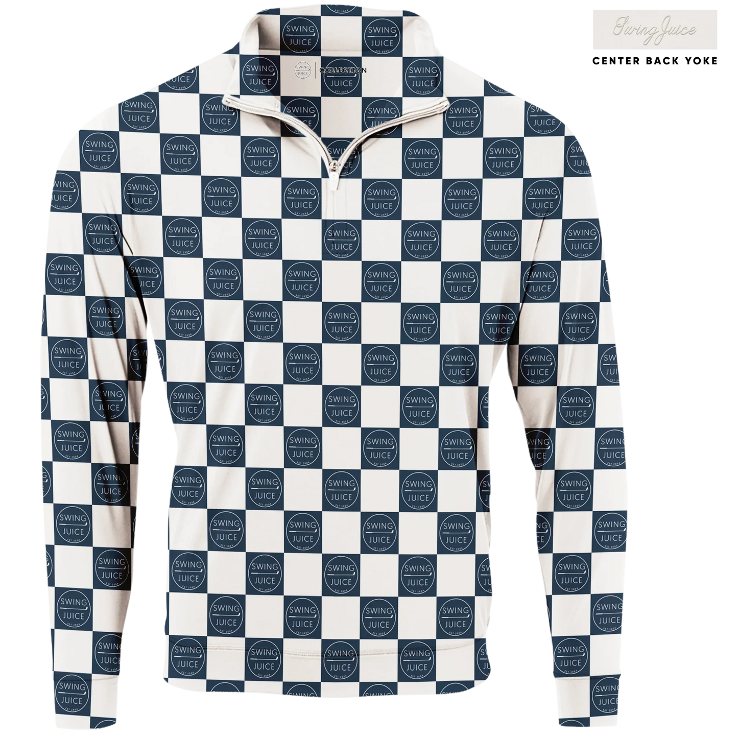 Golf SJ Checkerboard Men's Quarter Zip - Final Sale - GOLF LEAGUE