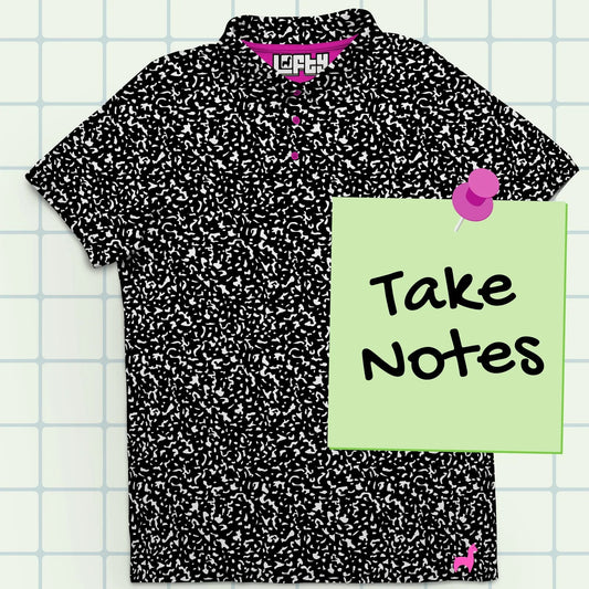 Take Notes | Funny Retro Golf Polo Shirt for Men (ATHLETIC FIT) - GOLF LEAGUE