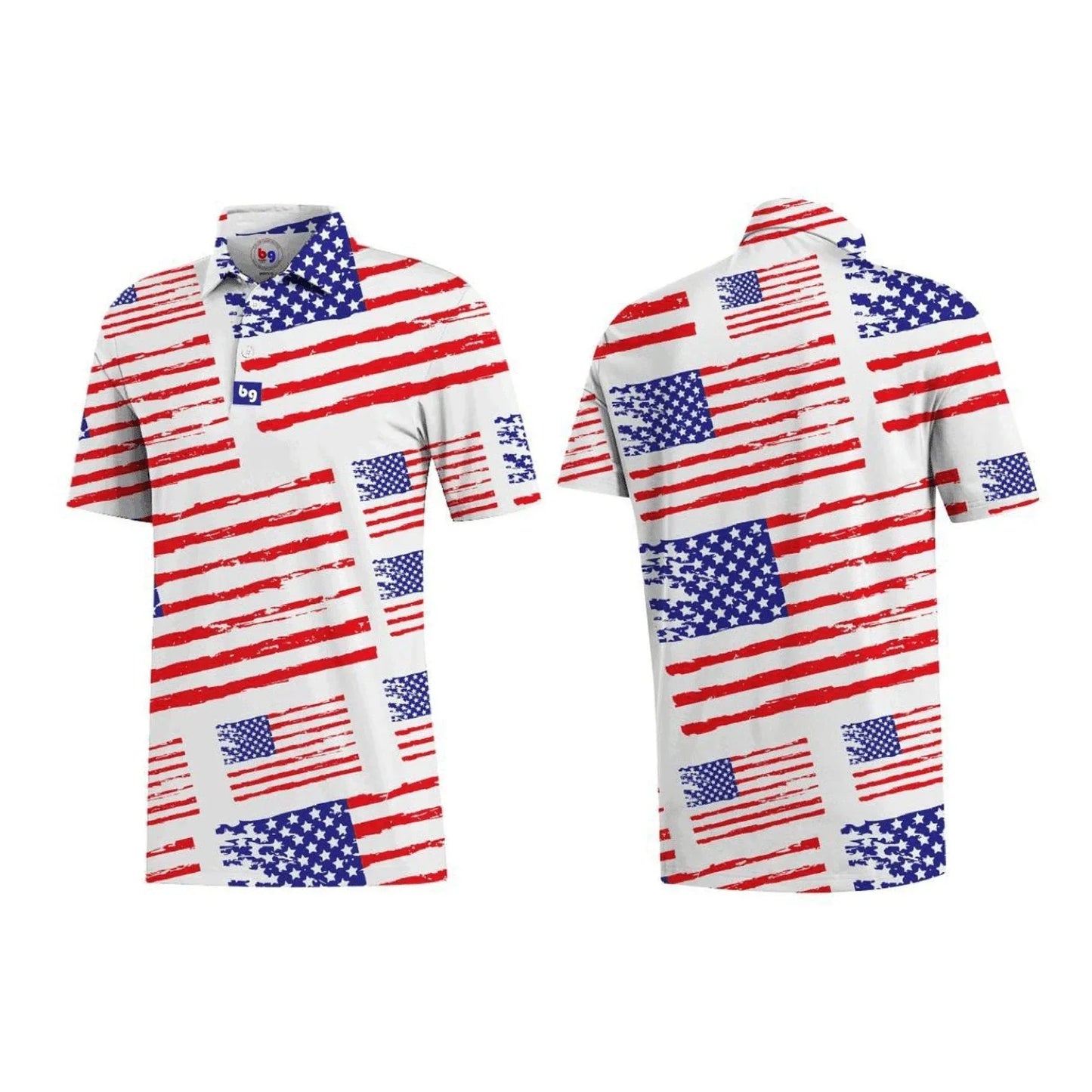 USA American Flag Men's Polo - GOLF LEAGUE