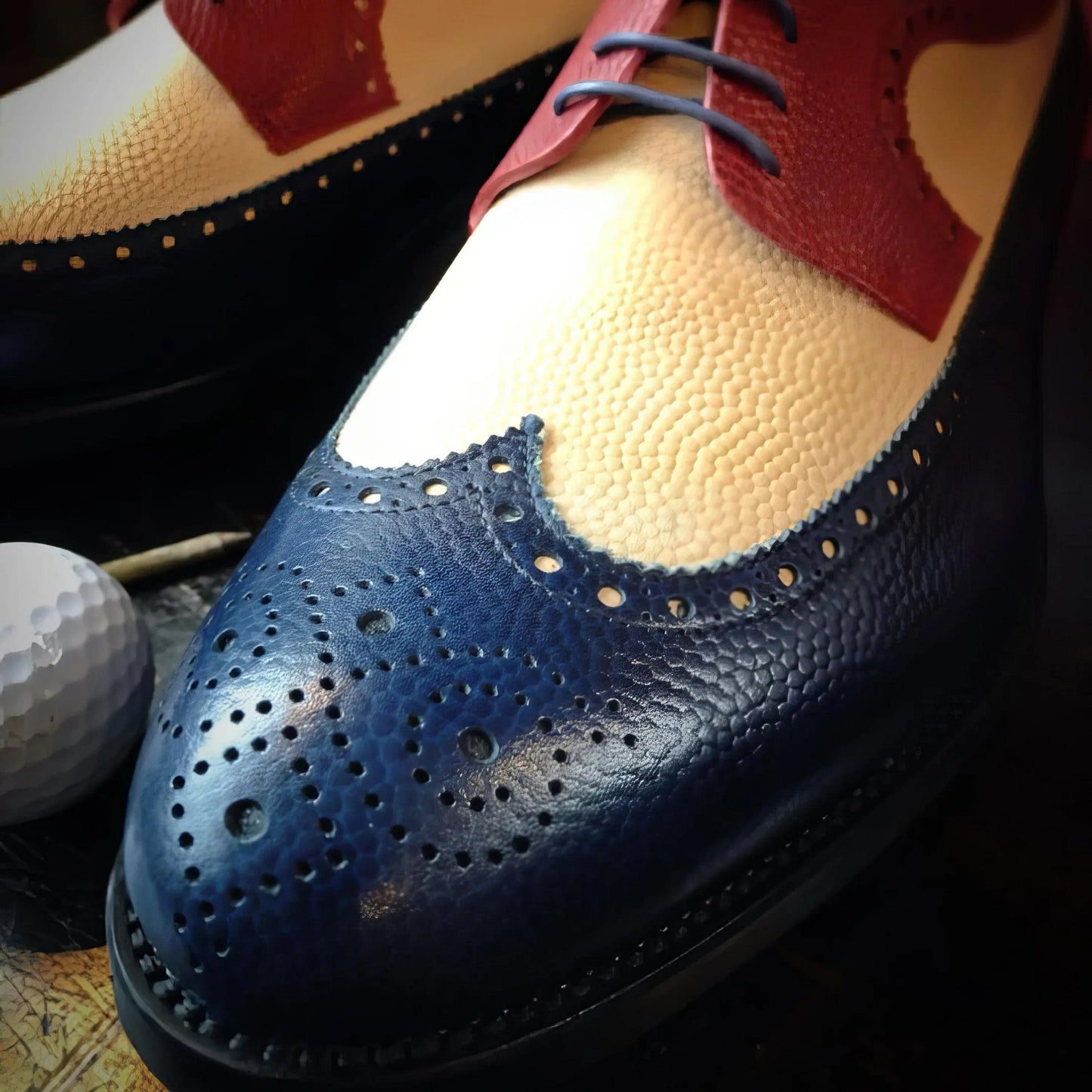 winsconsin-longwing-blucher-golf-shoes-ii-wholesale-navy-blue-leather-313 - GOLF LEAGUE