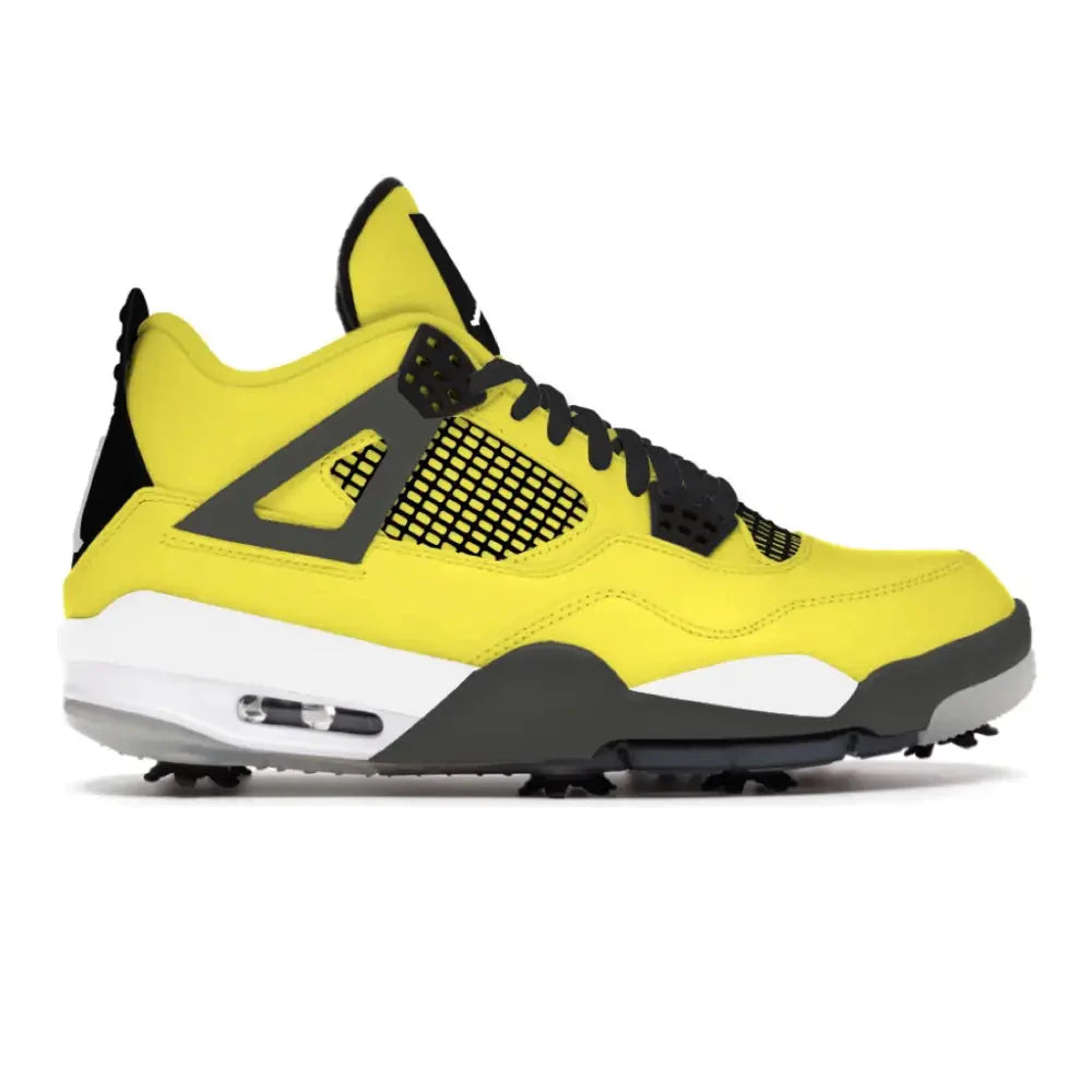 "Yellow" Jordan 4 Retro Golf Shoes