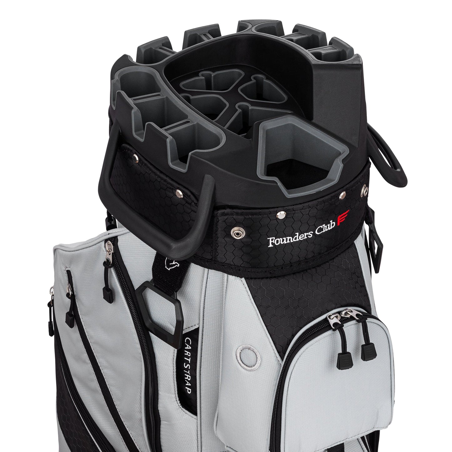 Founders Club 4th Generation Player Series Club Lock Organizer Golf Cart Bag for Men with 14 Way Anti Rattle Divider Top- Free Snap On Rain Hood-Full Length Dividers
