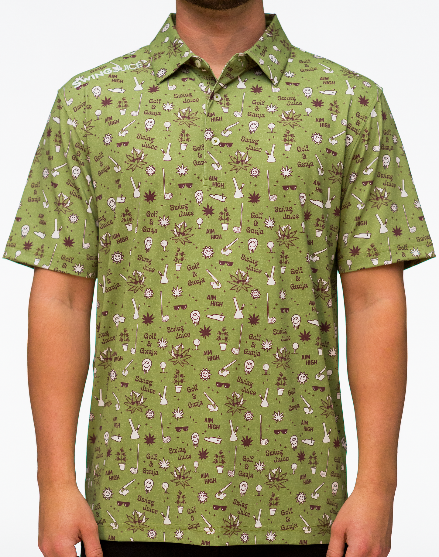 Golf & Ganja Allover Men's Polo