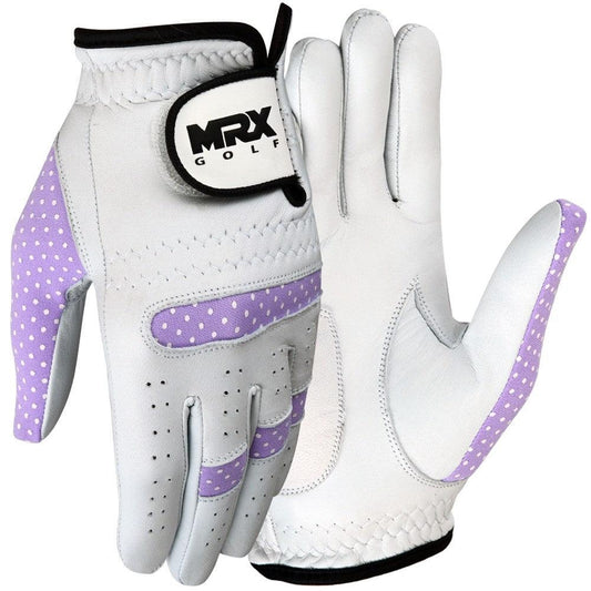 New Women Golf Gloves Cabretta Leather White Purple
