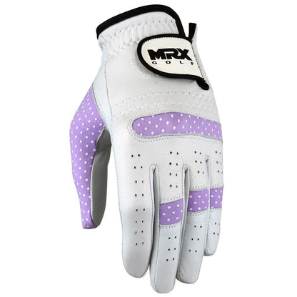 New Women Golf Gloves Cabretta Leather White Purple