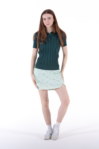 Misty Jade Notch Hem Skirt