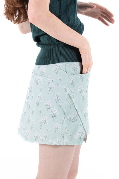 Misty Jade Notch Hem Skirt