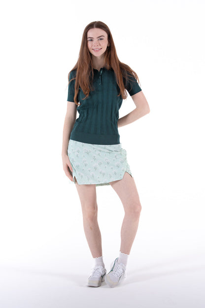 Misty Jade Notch Hem Skirt