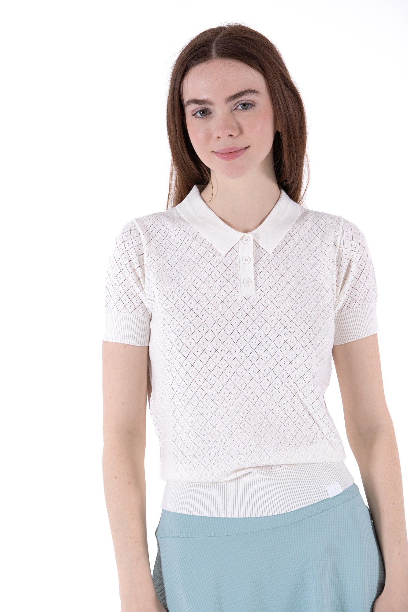 SS Pointelle Knit Polo