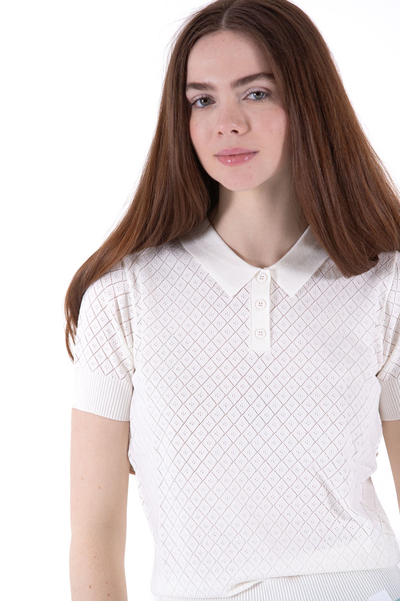 SS Pointelle Knit Polo