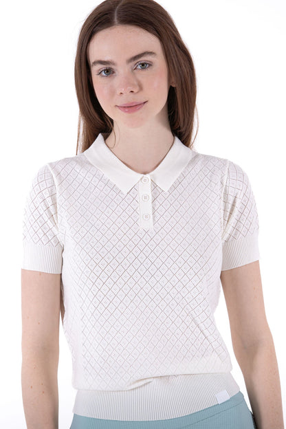 SS Pointelle Knit Polo