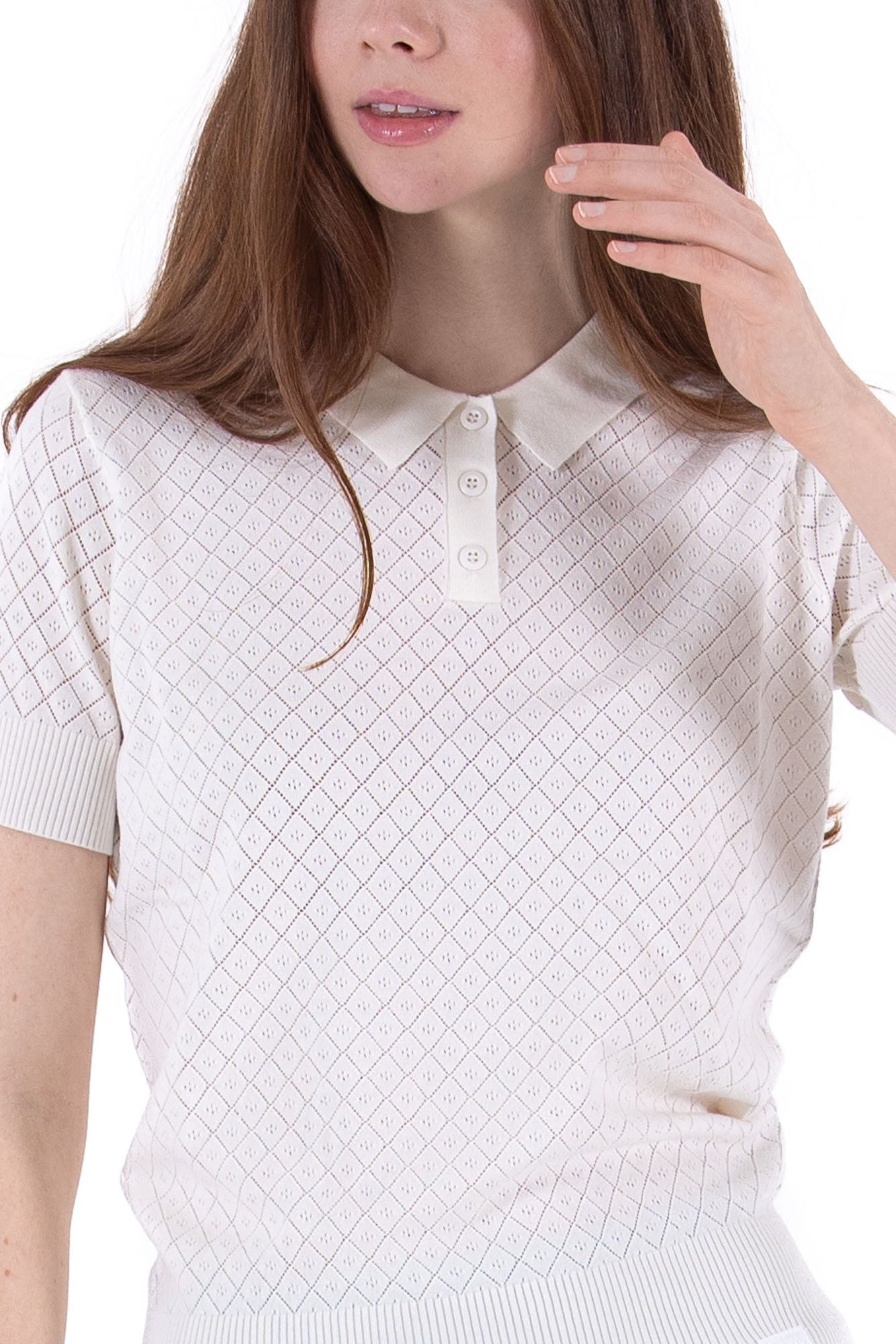 SS Pointelle Knit Polo
