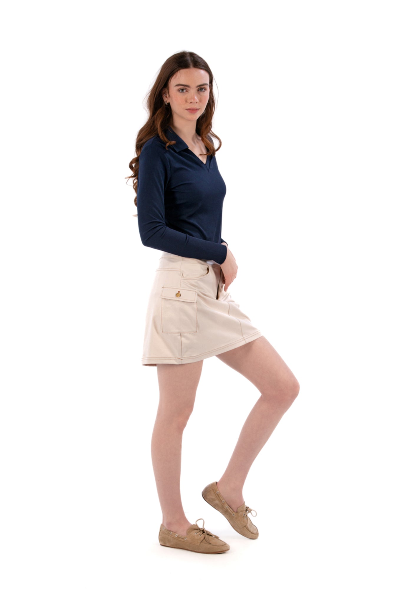 Cargo Pocket Twill Skirt