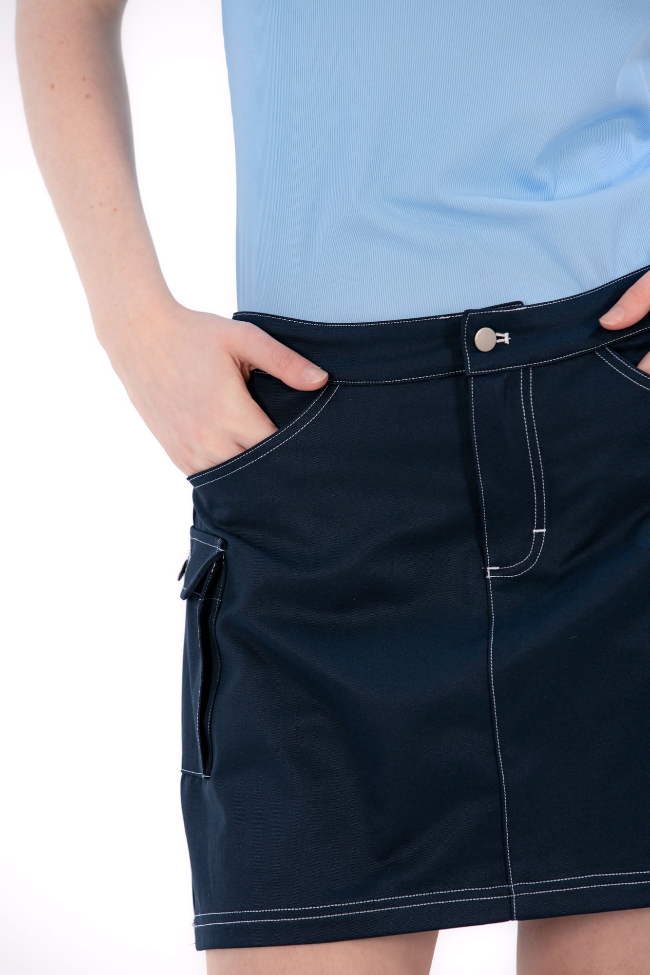 Cargo Pocket Twill Skirt