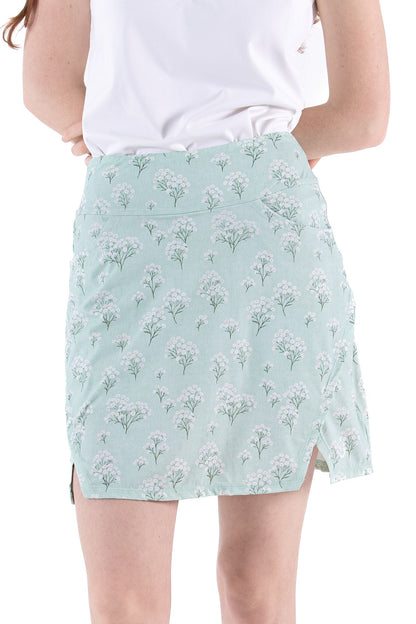 Misty Jade Notch Hem Skirt