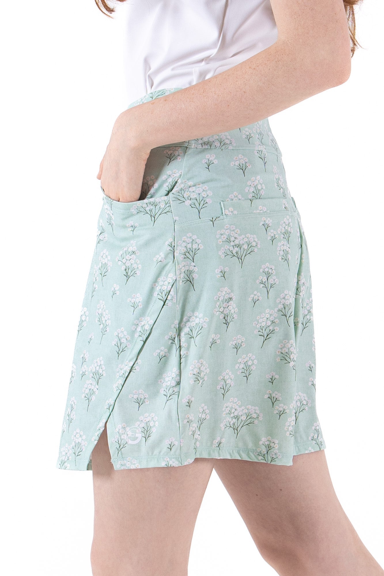 Misty Jade Notch Hem Skirt