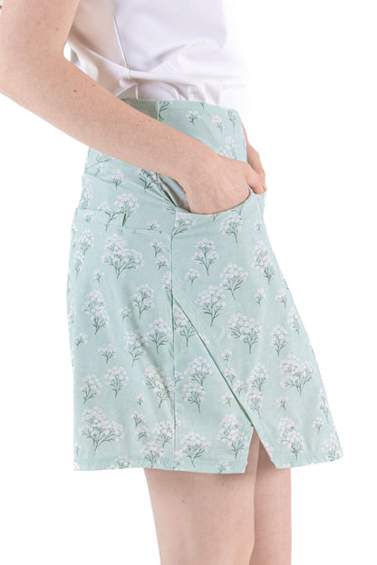 Misty Jade Notch Hem Skirt