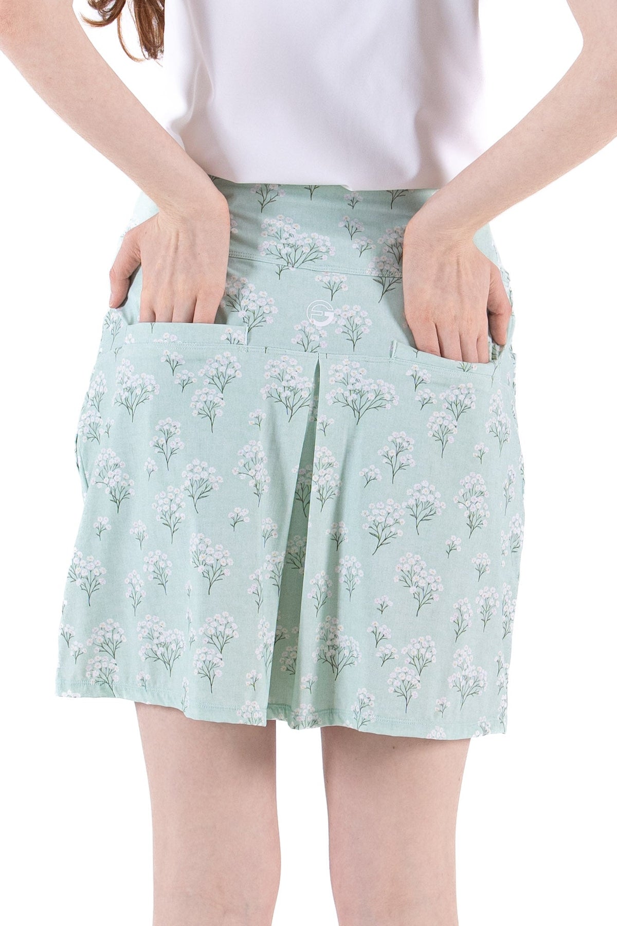 Misty Jade Notch Hem Skirt