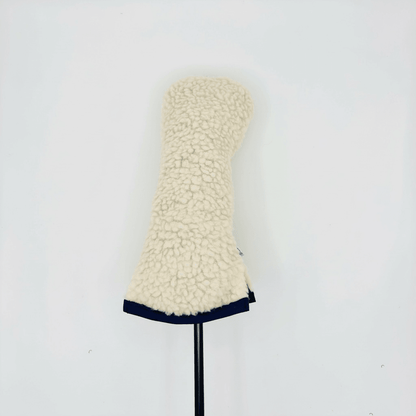 Cream Sherpa Hybrid Headcover w/ Navy Trim - Just4Golf