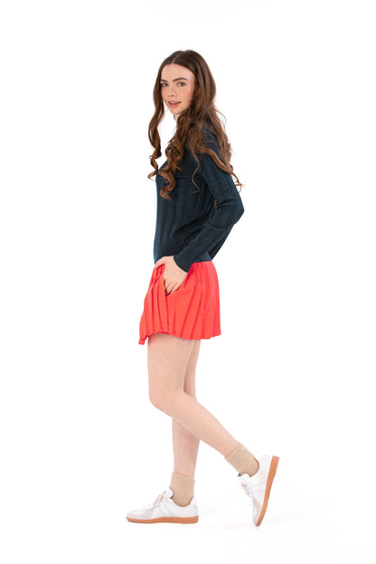 Pleated Rib Waist Skirt