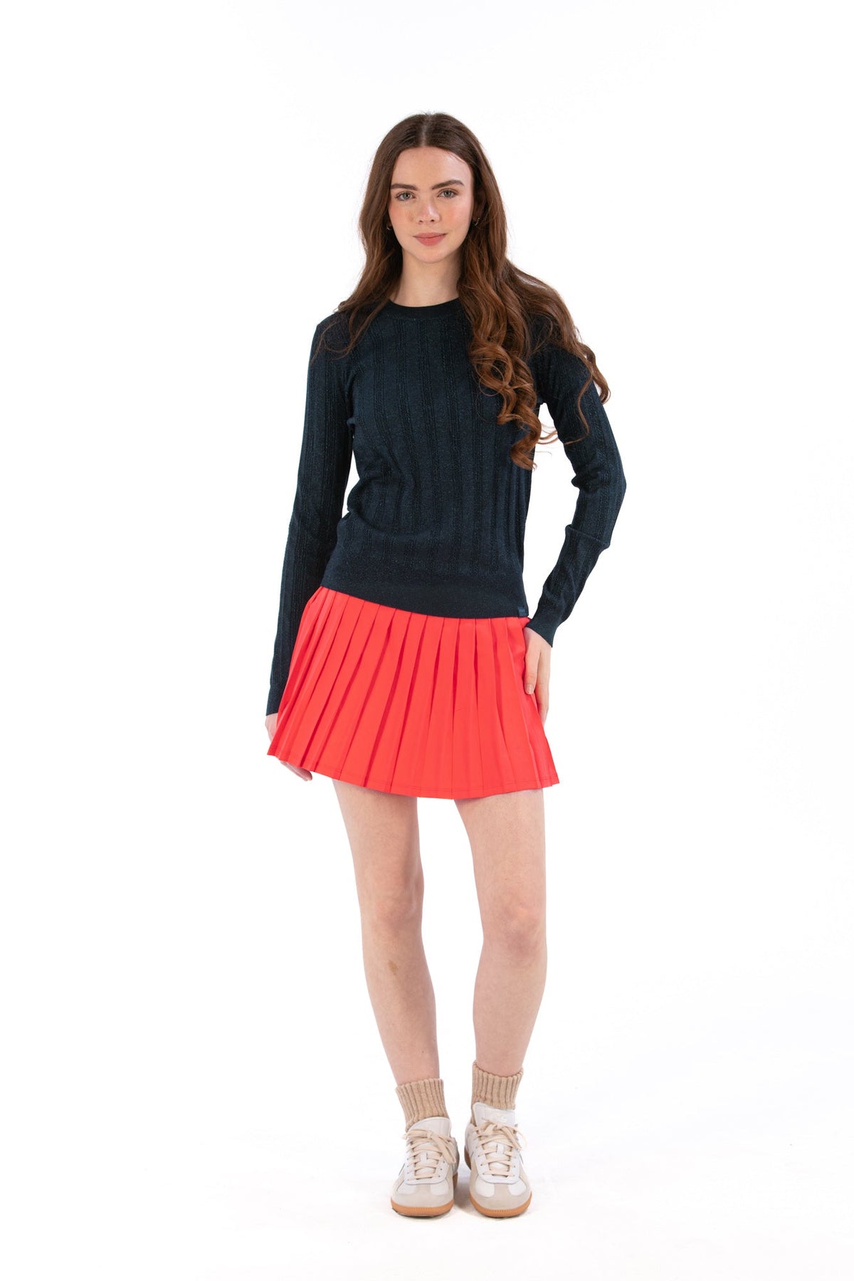 Pleated Rib Waist Skirt