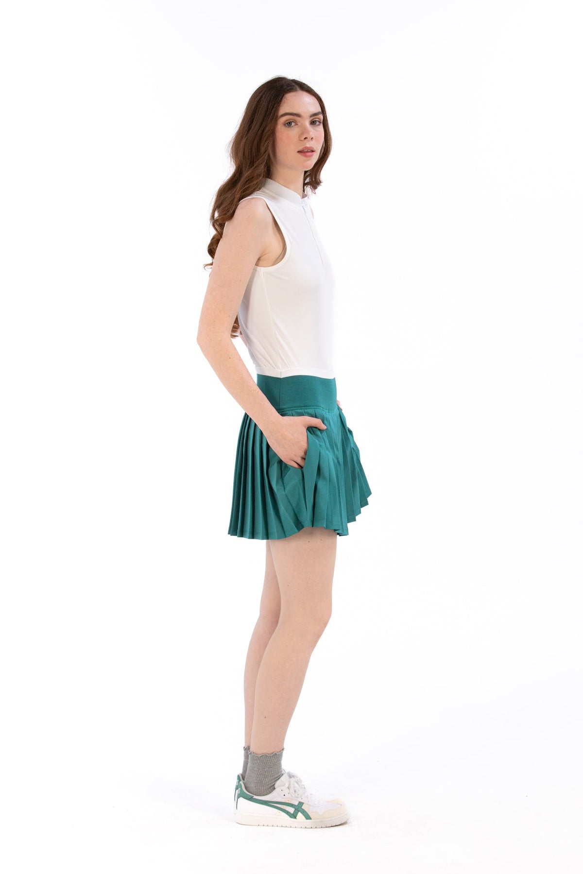 Pleated Rib Waist Skirt