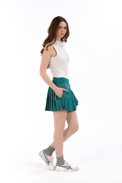 Pleated Rib Waist Skirt