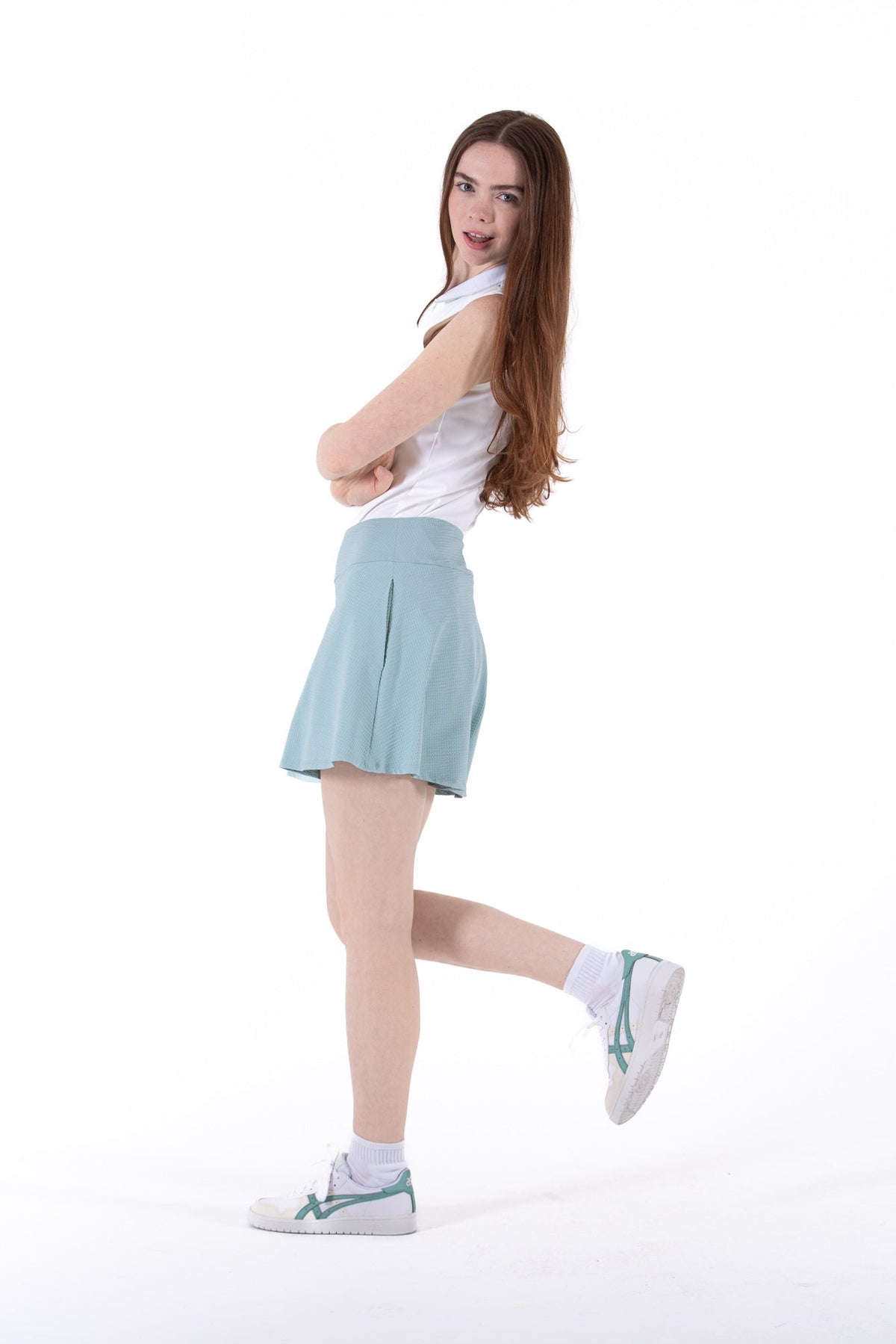 Seersucker A-Line Skirt