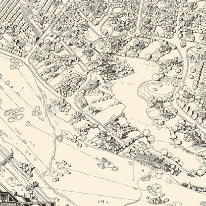Vintage Map of Toluca Lake Lakeside Golf Club, 1936