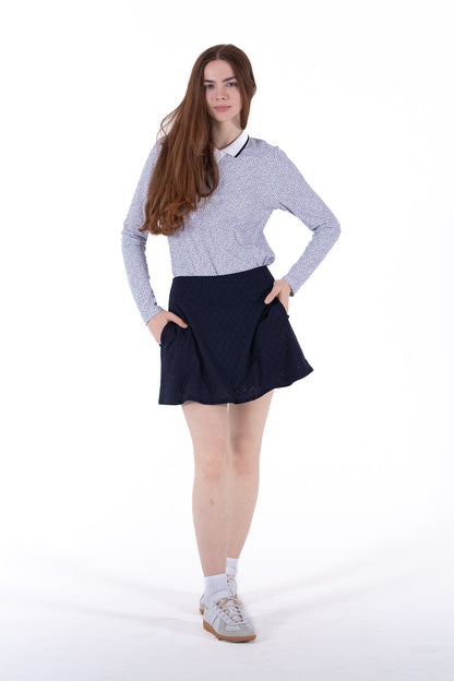 Stretch Eyelet Skirt