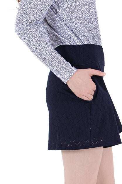 Stretch Eyelet Skirt