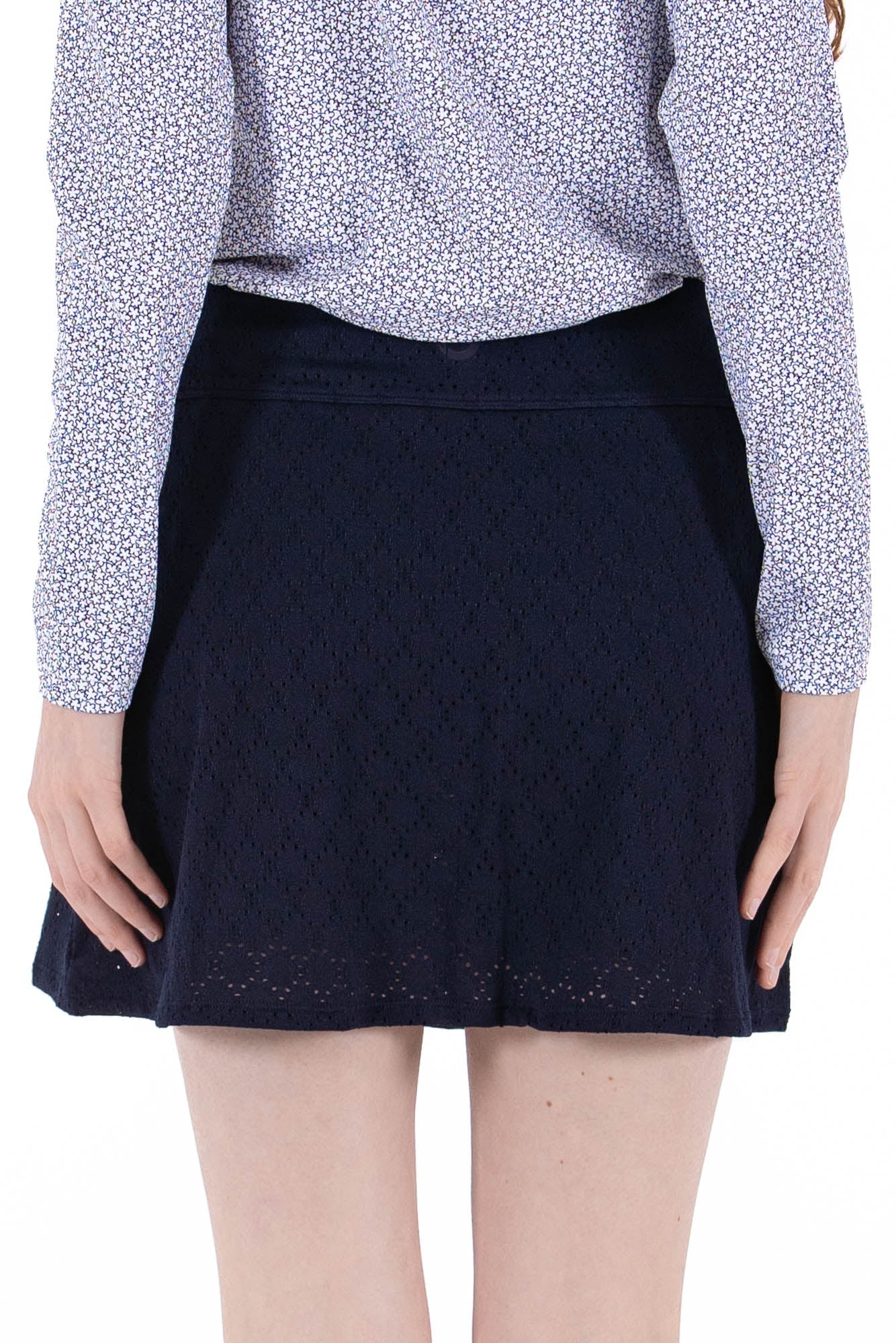 Stretch Eyelet Skirt