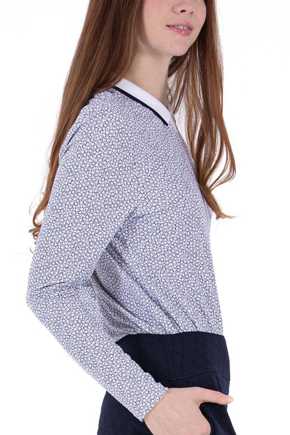 Rib LS Printed Polo