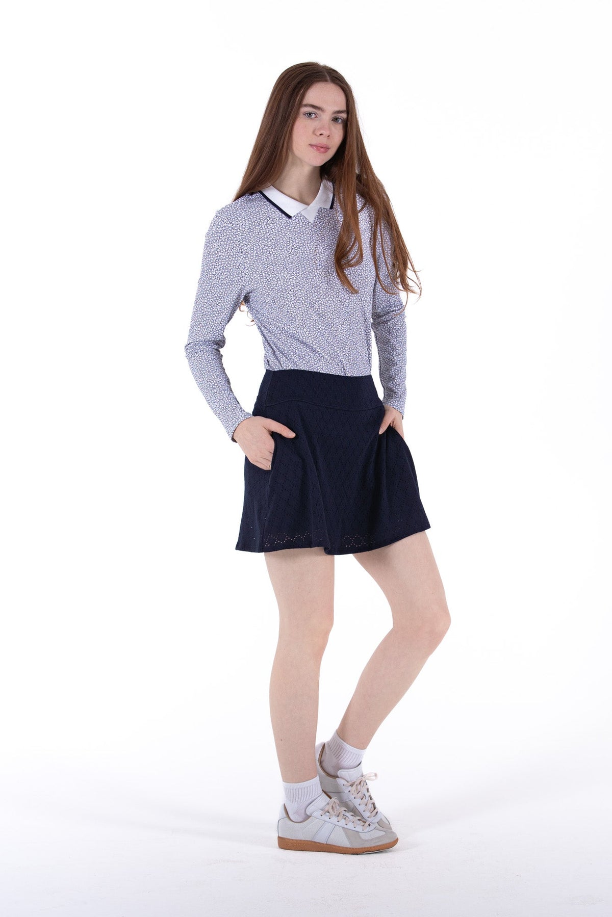 Stretch Eyelet Skirt