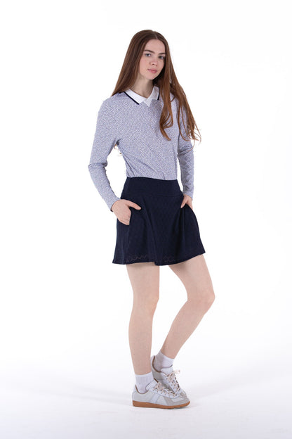 Stretch Eyelet Skirt