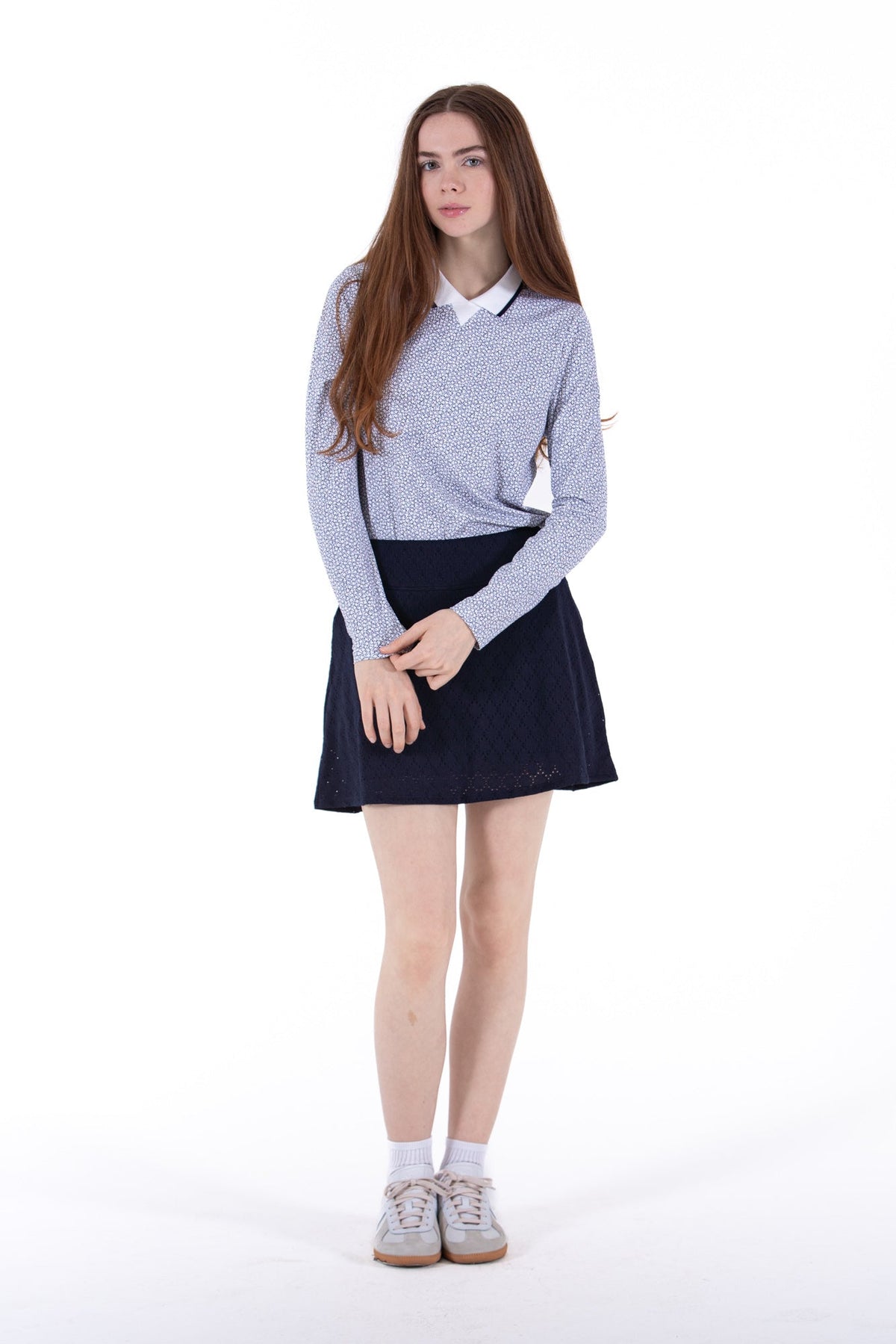 Rib LS Printed Polo